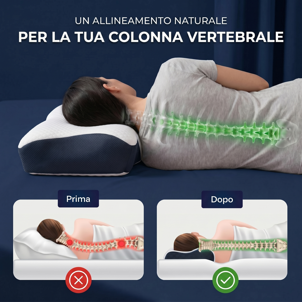Arya Sleep™ Cuscino Cervicale Ergonomico